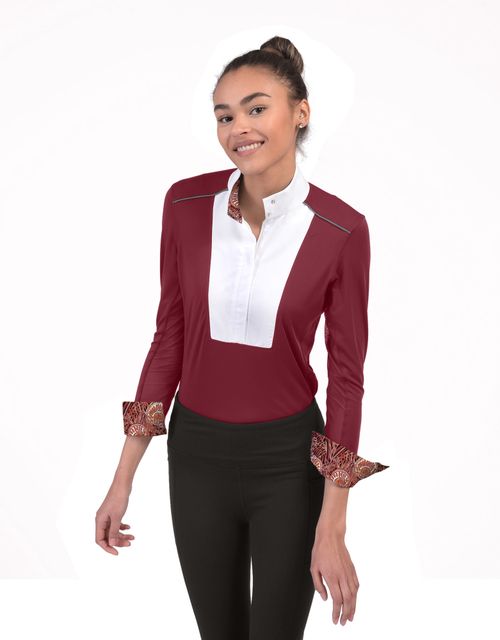 Chestnut Bay Women's SkyCool Liberty Long Sleeve Show Shirt - Barn Red
