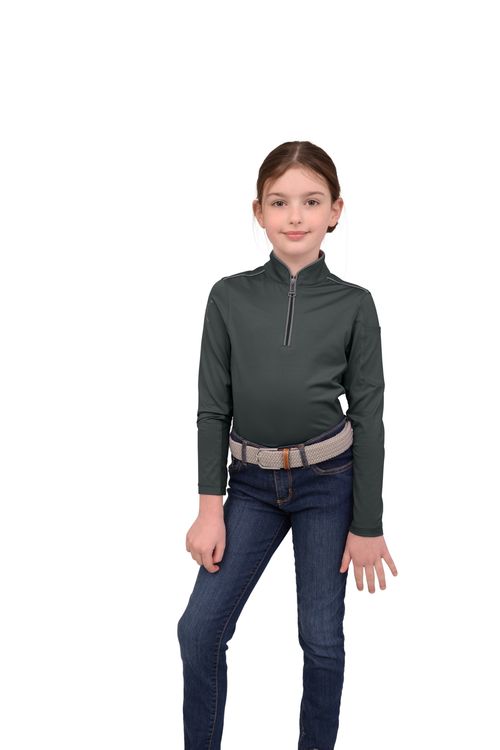 Chestnut Bay Kids' Performance Rider SkyCool Long Sleeve Shirt - Street Green