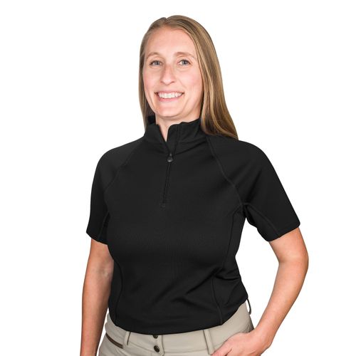 Ovation Women's Core Half Zip Short Sleeve Sun Shirt - Black/Black