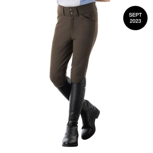 READY TO SHIP: Equinavia Kids' Tuva Knee Patch Breeches - 12 - Mushroom Brown