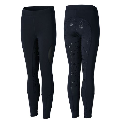 READY TO SHIP: Horze Kids' Cool Mesh Silicone Full Seat Tights - EU 140/US Medium - Dark Navy