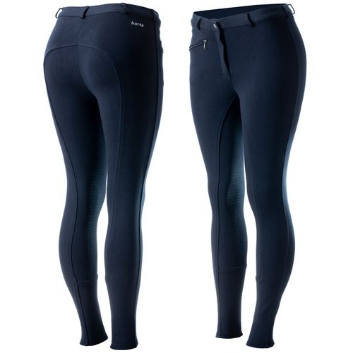 READY TO SHIP: Horze Women's Active Knee Patch Breeches - EU 42/US 30 - Peacoat Dark Blue