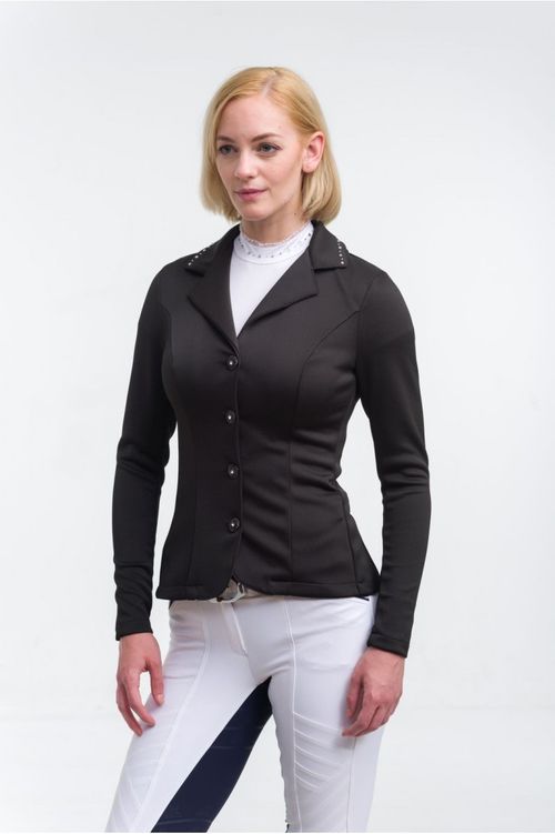 READY TO SHIP: Cavalliera Women's Crystal Second Skin Show Jacket - Medium - Black