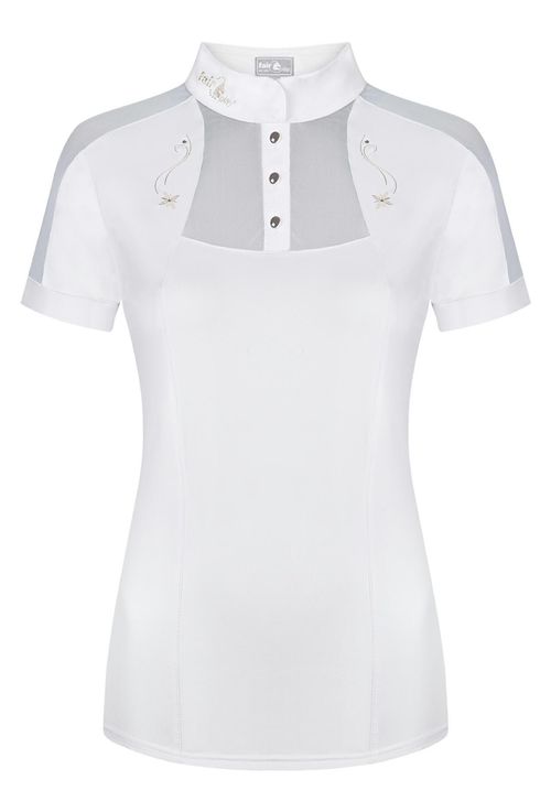 READY TO SHIP: Fair Play Women's Lorella Short Sleeve Competition Shirt - EU 42/US 12 - White
