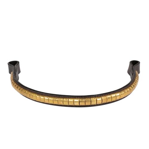 READY TO SHIP: Horze Brass Clincher Browband - Horse - Brown/Brass
