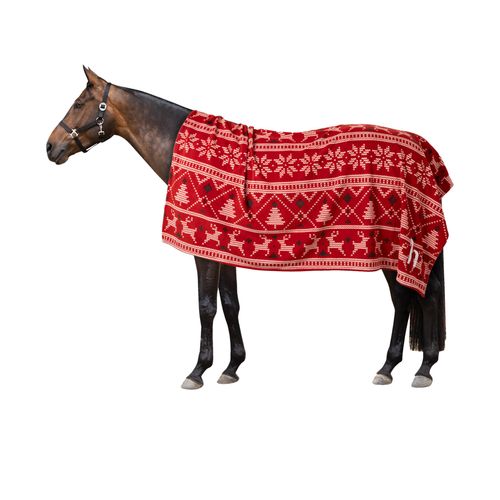 Horze Santa Christmas Throw Blanket - Red