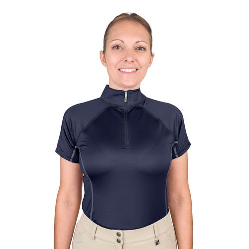 Romfh Women's 1/4 Zip Short Sleeve Zip Sun Shirt - Navy