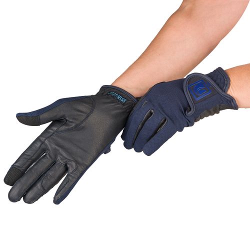 Romfh Leather Mesh Riding Glove - Navy