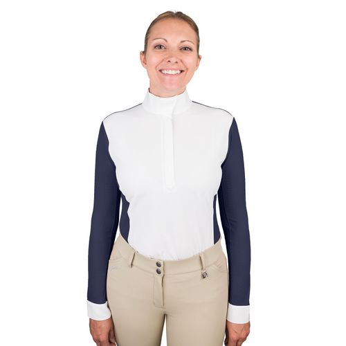 Romfh Women's Classic Long Sleeve Show Shirt - White/Navy