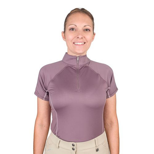 Romfh Women's 1/4 Zip Short Sleeve Zip Sun Shirt - Pluot