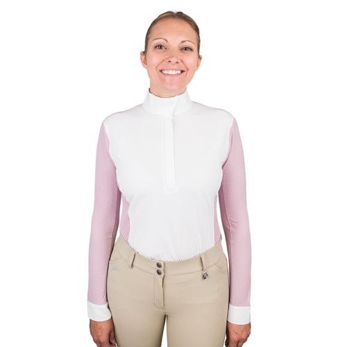 Romfh Women's Classic Long Sleeve Show Shirt - White/Soft Plum