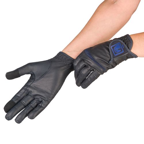 Romfh Leather Riding Gloves - Navy