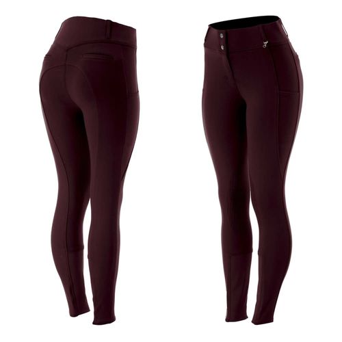 Horze Women's Mira Knee Grip Breeches - Burgundy