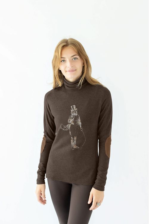 READY TO SHIP: Chestnut Bay Women's Rider Lounge Turtleneck - X Large - Dark Truffle Artful Dodger
