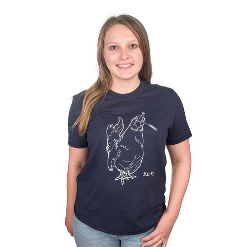 Centaur Ranch Women's Short Sleeve Farm Tee - Navy Funky