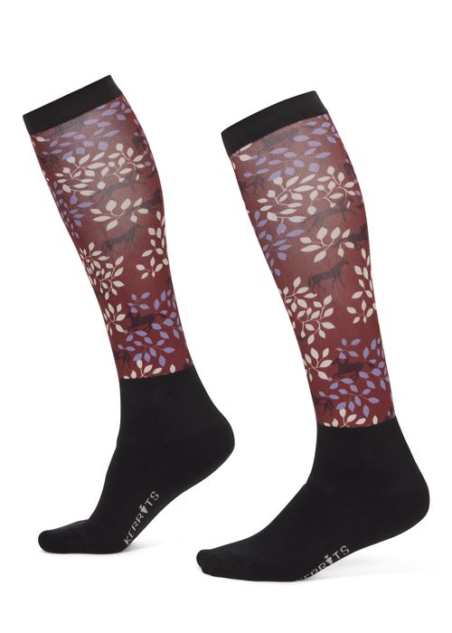 Kerrits Women's Dual Zone Boot Socks - Amber Spice Branching Out