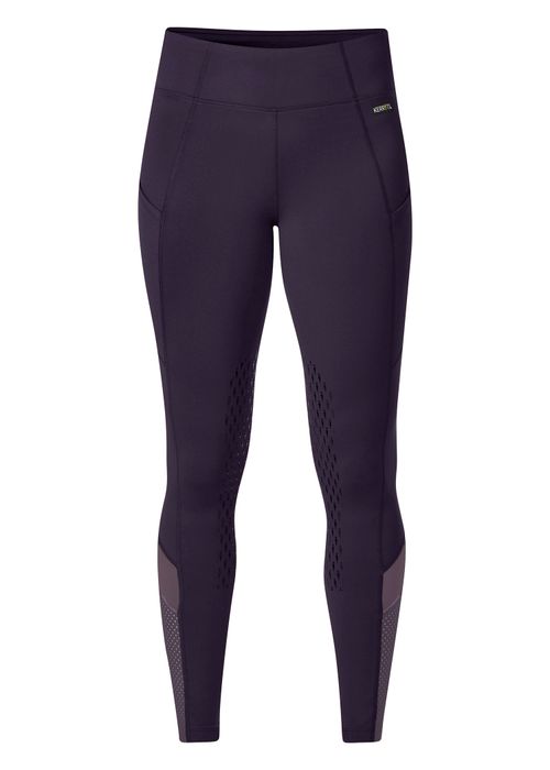 Kerrits Women's Free Style Knee Patch Pocket Tights - Plum Noir/Violet Dawn