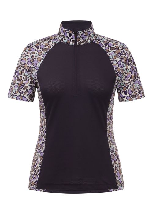 Kerrits Women's Tempe Ice Fil Short Sleeve Shirt - Plum Noir/Orchid Springtime