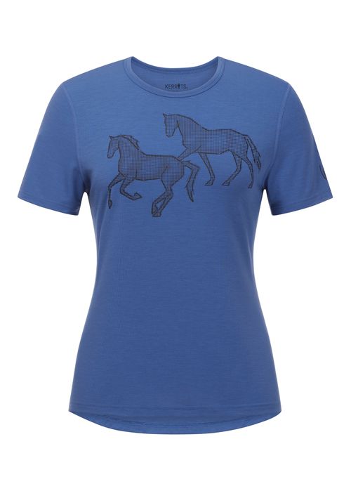 Kerrits Women's On The Double Horse Tee - Blue Moon