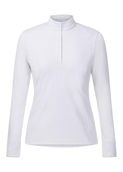 Kerrits Women's Affinity Pro Long Sleeve Show Shirt - White/Mixed Bits