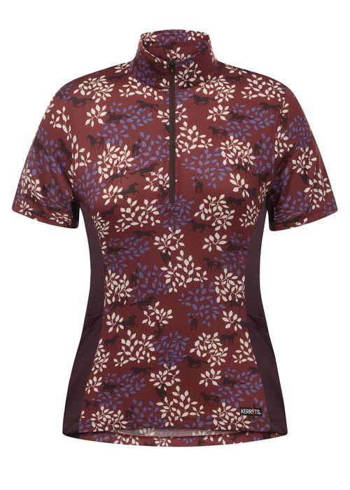 Kerrits Women's Breeze Ice Fil Short Sleeve Shirt - Amber Spice Branching Out