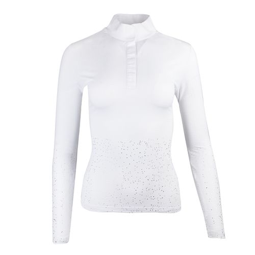 Romfh Women's Long Sleeve Sparkle Show Shirt - White Sparkle