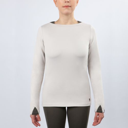 READY TO SHIP: Irideon Women's Himalayer Long Sleeve Boat Neck Shirt - Large - Birch/Cavalry