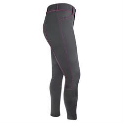 READY TO SHIP: Irideon Women's Zanzibar Knee Patch Breeches - 34 - Graphite/Raspberry