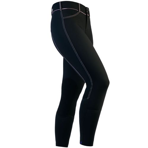 READY TO SHIP: Irideon Women's Zanzibar Knee Patch Breeches - 28 - Black/Blush