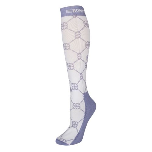 Romfh Women's Boot Sock - White Grey Little Bits