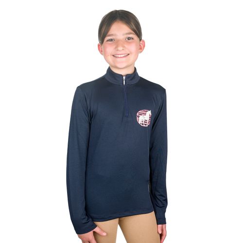 Equistar Kids' Long Sleeve 1/4 Zip Sun Shirt - Navy