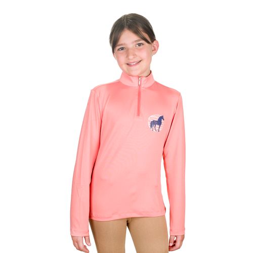 Equistar Kids' Long Sleeve 1/4 Zip Sun Shirt - Peachy