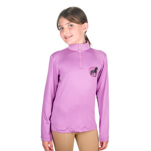 Equistar Kids' Long Sleeve 1/4 Zip Sun Shirt - Lilac