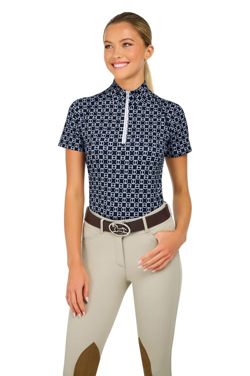 RJ Classics Women's Lucy Short Sleeve Tech Shirt - Navy Chain