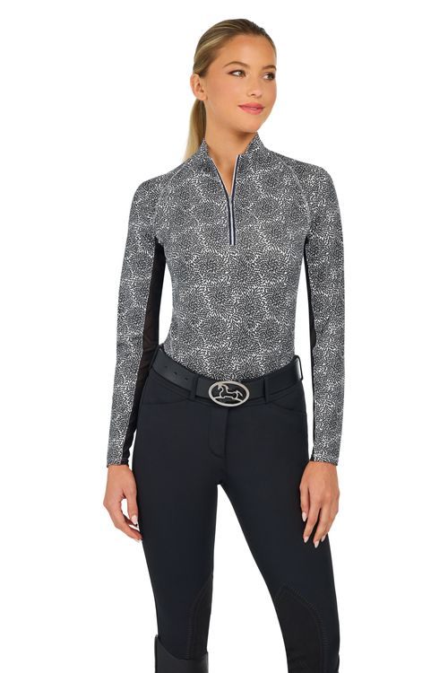 RJ Classics Women's Libby Long Sleeve Tech Shirt - Black Floral Burst