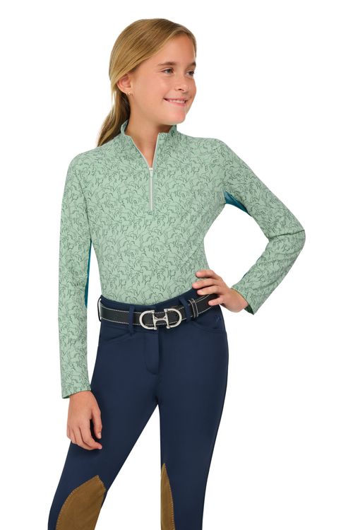 RJ Classics Kids' Libby Jr Long Sleeve Tech Shirt - Green Paddock Play