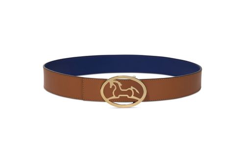 RJ Classics Lilo Bobbie Belt - Camel/Twilight Blue/Gold Buckle