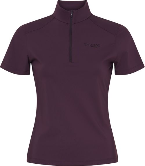 Catago Women's Thelma Quarter Zip Short Sleeve Top - Plum Perfect