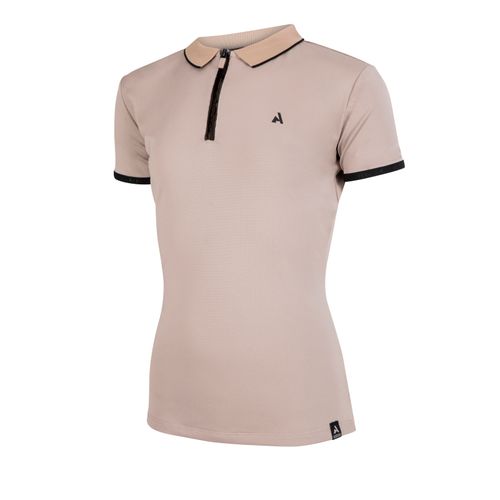 Shires Aubrion Kids' React Short Sleeve Tech Polo - Sand