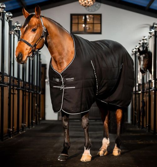 Rambo Embossed Lining Stable 200g - Black/ Black/Silver