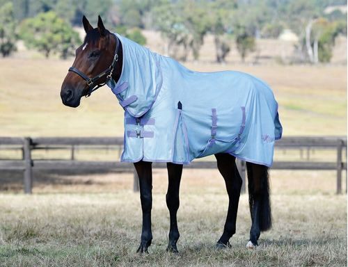 TuffRider Comfy Mesh Fly Sheet Combo Neck – Fliegendecke Für Pferde, Atmungsaktiv, Mit Nackenschutz, Verstellbaren Gurten