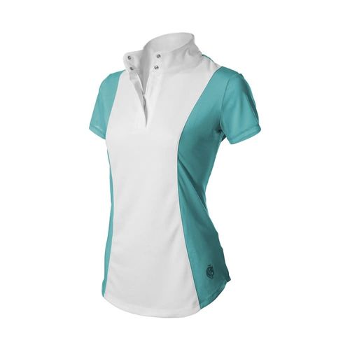 Equinavia Women's Martha Short Sleeved Show Shirt - Turquoise/White