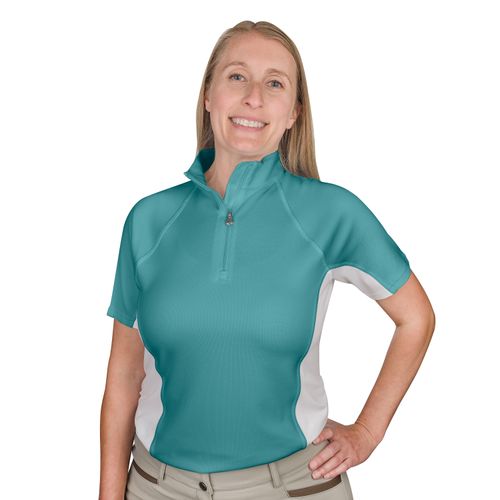 Ovation Women's Core Half Zip Short Sleeve Sun Shirt - Open Water