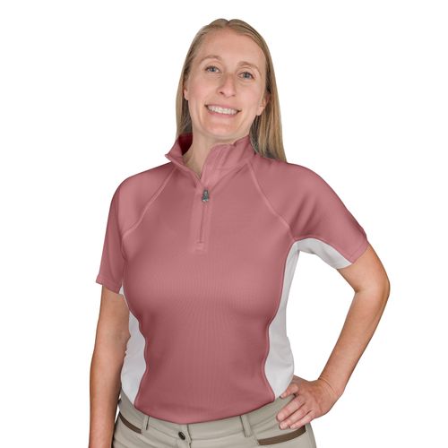 Ovation Women's Core Half Zip Short Sleeve Sun Shirt - Rose