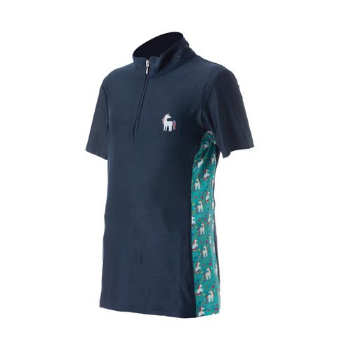 Equinavia Kids' Lena Short Sleeve Quarter Zip Shirt - Navy
