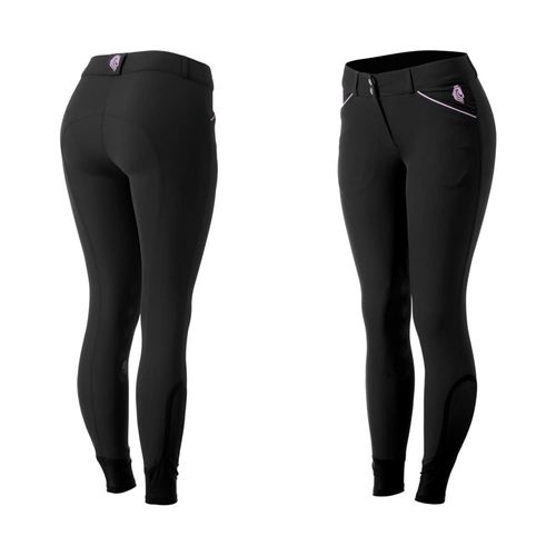 Equinavia Women's Astrid Summer Knee Patch Breeches - Black/Orchid Mist