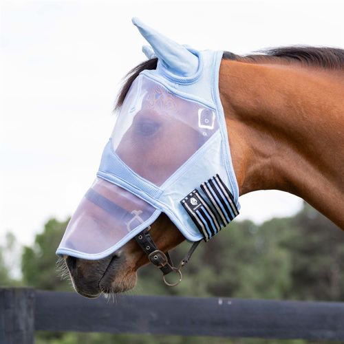 Equinavia Algard Soft Mesh Long Nose Fly Mask - Light Blue