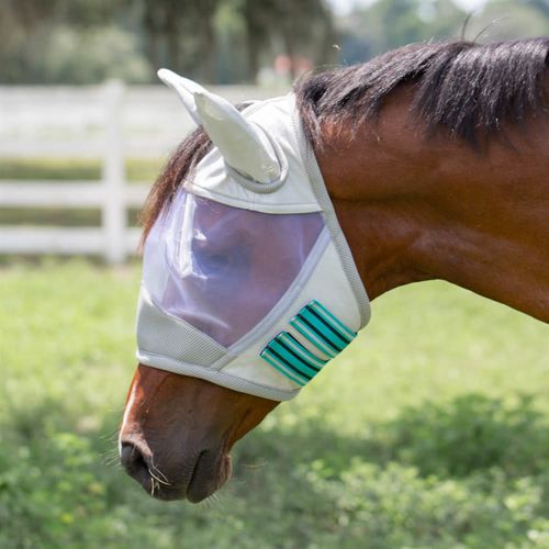 Equinavia Algard Soft Mesh Fly Mask - Silver/Turquoise