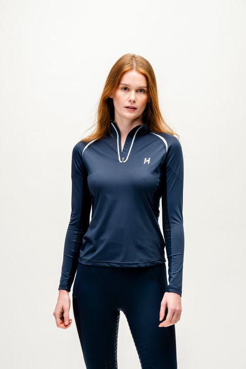 Horseware Women's Stamina Long Sleeve 1/4 Zip Top - Navy