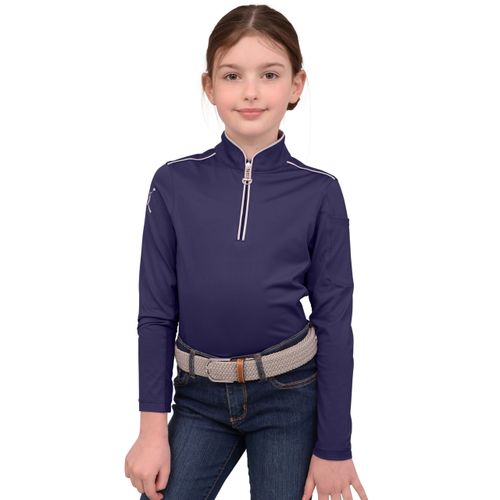 Chestnut Bay Kids' Performance Rider SkyCool Long Sleeve Shirt - Aubergine
